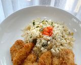 Foto langkah ke 4 dari resep Nasi Daun Jeruk Ayam Katsu.