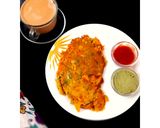 A picture of step 2 of Vegetable Besan chilla.