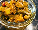 A picture of step 4 of Mango green chillies pickle.
