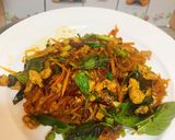 รูปขั้นตอนการทำที่ 4 ของ วุ้นเส้นผัดน้ำพริกเผาใส่อกไก่สับ