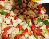A picture of step 5 of Kung Pao Chicken.