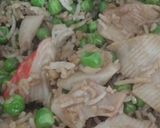 A picture of step 3 of Fried Rice (Chinese Rice with Vegetables, Crab, and Soy Sauce).