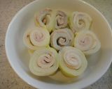 A picture of step 5 of Easy Microwave-Steamed Pork and Chinese Cabbage Wraps.