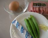 A picture of step 1 of For the Tanabata Star Festival Jellied Imitation Crab and Okra.