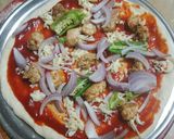 A picture of step 7 of Peri Peri Chicken Pizza🍕.