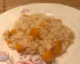 A picture of step 7 of Butternut squash risotto with crispy coppa.