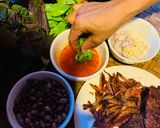 Hình bước làm 14 của món Vào bếp cùng con: thịt lợn gác bếp cuốn rau mọc ven đường Sải Duần, tươi xanh mơn mởn!