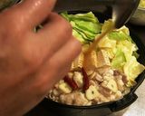 A picture of step 7 of Miso Motsu Nabe (Hakata Specialty).