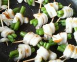 A picture of step 6 of Chikuwa Wraps with Green Beans.