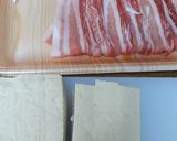 A picture of step 1 of Delicious Pork Wrapped Tofu.