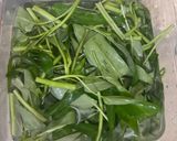 Foto langkah ke 1 dari resep Tumis Jamur Enoki dan Kangkung.
