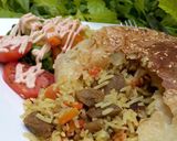 A picture of step 1 of Ouzi Rice.