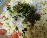 A picture of step 1 of Macaroni chaat.