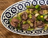 A picture of step 6 of Leek, Chichen Heart - Japanese izakaya menu.