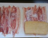 A picture of step 2 of Fried Pork and Aburaage Spirals with Ankake Thick Sauce.