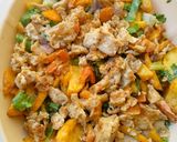 A picture of step 5 of Irish chips in mayo salad and scrambled eggs best for vegetarians.