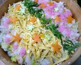 A picture of step 9 of Tanabata The Milky Way Salad Chirashi Zushi.