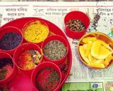 A picture of step 1 of Aam er chutney.