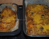 A picture of step 8 of My savoury bread (cake) نان زیتون با سبزیجات.
