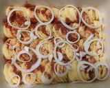 Фото кроку 5 до Мясо по-французски с филе курицей.