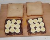 A picture of step 2 of Banana Nutella Caramelised Toast.