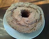 A picture of step 8 of Chocolate Angel Food Cake with White and Dark Chocolate Glaze.