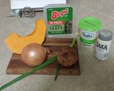A picture of step 1 of Pumpkin and potato soup.
