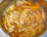 A picture of step 4 of Warm and Comforting Kabocha Squash Houtou (Udon Noodle Soup).