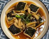 Foto langkah ke 5 dari resep Tumis Tahu Sutra Nori & Jamur Shimeji Coklat.