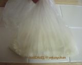 A picture of step 1 of 100% Okara Heavenly Honey Cake.