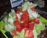 A picture of step 2 of HCG diet meal 2: chicken breast and salad.
