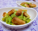 A picture of step 4 of Spring Cabbage and Aburaage with Mustard Soy Sauce.