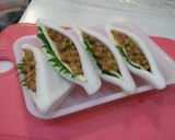 A picture of step 4 of Fluffy Hanpen Stuffed with Shiso, Natto, and Cheese.