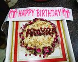 A picture of step 5 of Rabri Rose flavour cake.