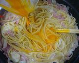 A picture of step 10 of For a Birthday Lunch Easy Classic Carbonara.