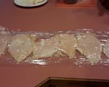 A picture of step 5 of Saltimbocca w/Fettucine Alfredo & Asparagus.