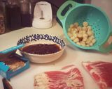A picture of step 1 of BBQ & Bacon Water Chestnuts.