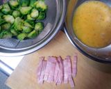 A picture of step 1 of Colourful Scrambled Eggs with Brussels Sprouts.