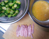 A picture of step 1 of Colourful Scrambled Eggs with Brussels Sprouts.