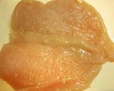 A picture of step 1 of Basil & Cheese Chicken Ham.