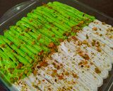 A picture of step 6 of Turkish Three Milk cake.