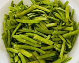 A picture of step 1 of Dhaba style Guvarnu shaak (Cluster beans curry).
