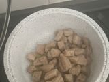 Lomo en trozos con salsa de verduras