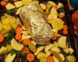 Pas rețetă Carne de porc, vită și piept de curcan în folie la cuptor 7 fotografie