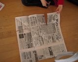 A picture of step 2 of Castella Made in a Newspaper Mold.