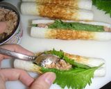 A picture of step 2 of For Bentos: Tamagoyaki with Tuna and Chikuwa Fish Paste Sticks.