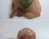 A picture of step 5 of Easy Temari Sushi with Prosciutto and Shiso Hearts.