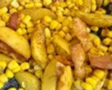 A picture of step 8 of New Potatoes, Bacon, and Corn Sautéed with Butter & Soy Sauce.