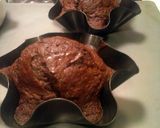 A picture of step 2 of Brad's chocolate bacon cakes w/ whiskey maple frosting.