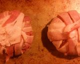 A picture of step 8 of Bacon wrapped Stuffed Burger.